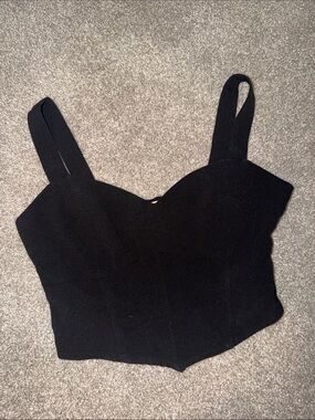 Abercrombie & Fitch Black Structured Crop Tank